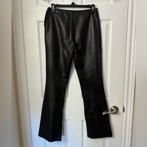 Danier Vintage Leather Black Bootcut Pants Size 4 - Picture 2 of 8